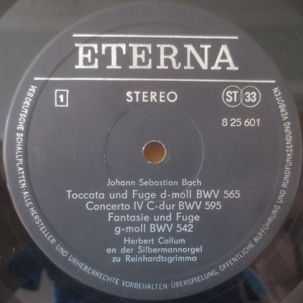 Eterna 8 25 601 - Johann Sebastian Bach, Herbert Collum - Orgelw - Image 3