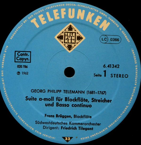Telefunken 6.41342 AG - Georg Philipp Telemann, Frans Brüggen, G - Image 3