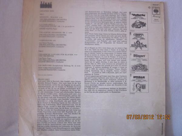 CBS Harmony S 30017 - Franz Liszt - Greatest Hits - Image 2