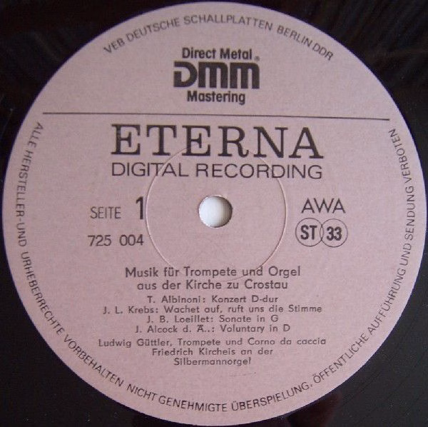 Eterna 7 25 004 - Ludwig Güttler, Friedrich Kircheis - Musik Für - Image 3