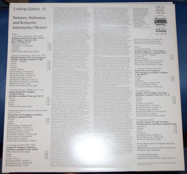 Eterna 7 25 118 - Ludwig Güttler - Sonaten, Sinfonien Und Konzer - Image 3