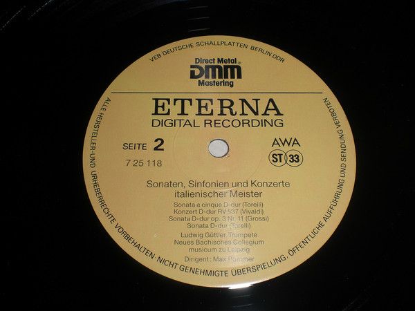 Eterna 7 25 118 - Ludwig Güttler - Sonaten, Sinfonien Und Konzer - Image 5