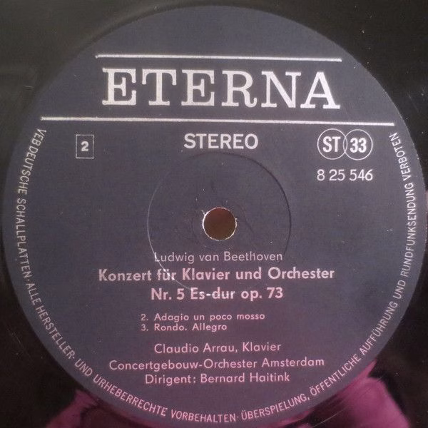 Eterna 8 25 546 - Ludwig van Beethoven, Claudio Arrau, Concertge - Image 4