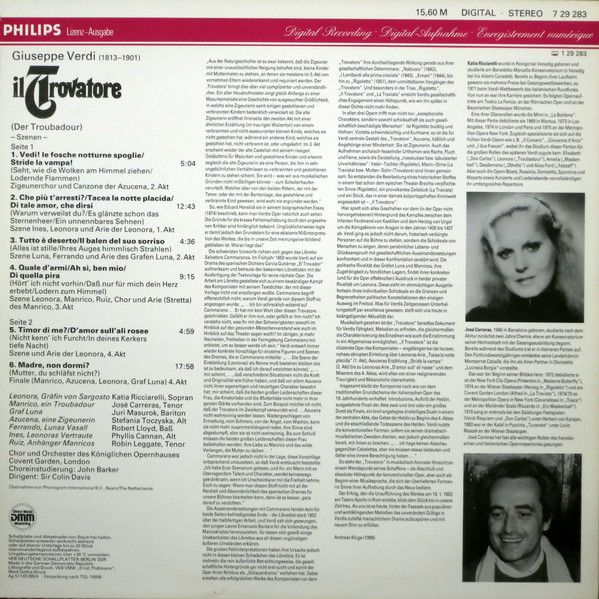 Eterna 7 29 283 - Giuseppe Verdi, José Carreras, Katia Ricciarel - Image 2