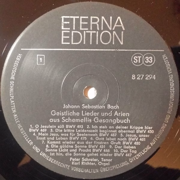 Eterna 8 27 294 - Johann Sebastian Bach, Peter Schreier, Karl Ri - Image 3