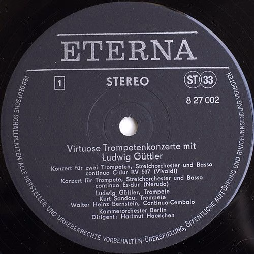 Eterna 8 27 002 - Ludwig Güttler, Kammerorchester Berlin, Hartmu - Image 4