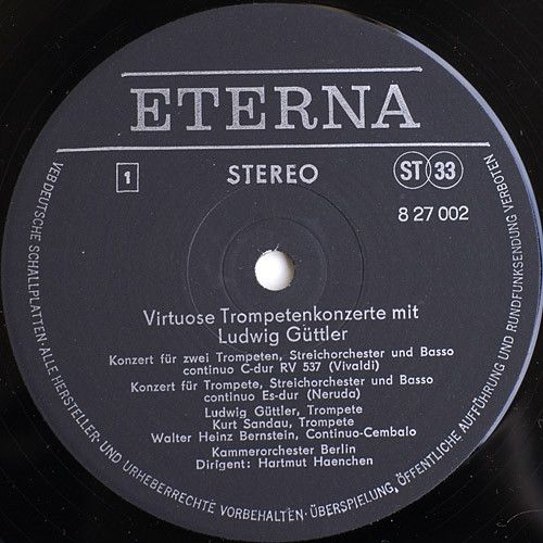 Eterna 8 27 002 - Ludwig Güttler, Kammerorchester Berlin, Hartmu - Image 4