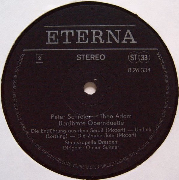 Eterna 8 26 334 - Peter Schreier, Theo Adam, Staatskapelle Dresd - Image 4