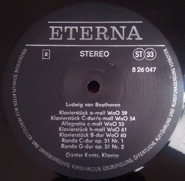 Eterna 8 26 047 - Ludwig van Beethoven, Günter Kootz - Sätze Und - Image 4