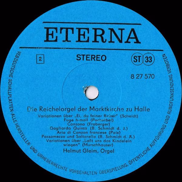 Eterna 8 27 570 - Helmut Gleim - Die Reichelorgel Der Marktkirch - Image 4
