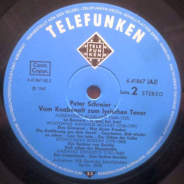 Telefunken 6.41 867 - Peter Schreier - Vom Knabenalt Zum Lyrisch - Image 5