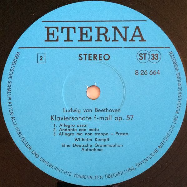 Eterna 8 26 664 - Ludwig van Beethoven, Wilhelm Kempff - Klavier - Image 4