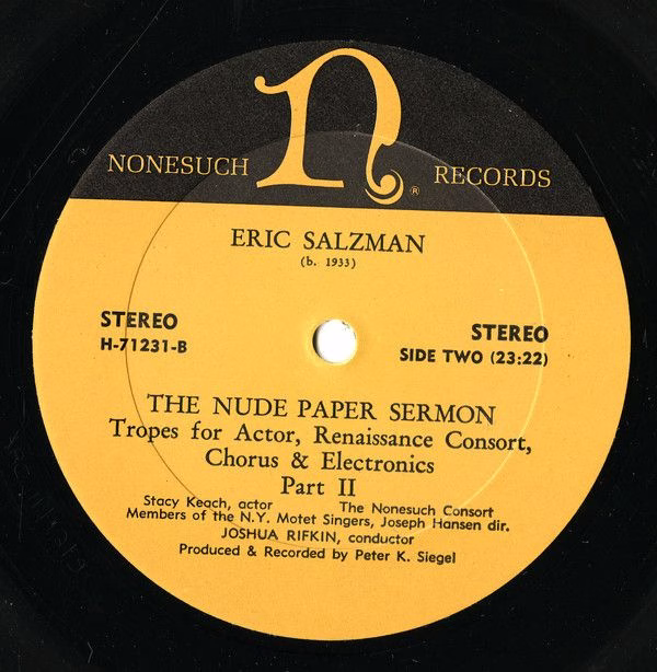 Nonesuch Records H-71231 - Eric Salzman - The Nude Paper Sermon - Image 6