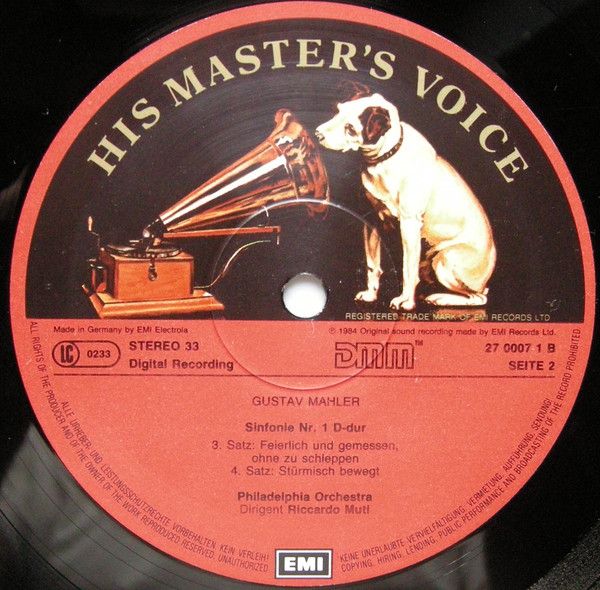 His Master's Voice 1C 067 27 0007 1 - Gustav Mahler, Riccardo Mu - Image 5