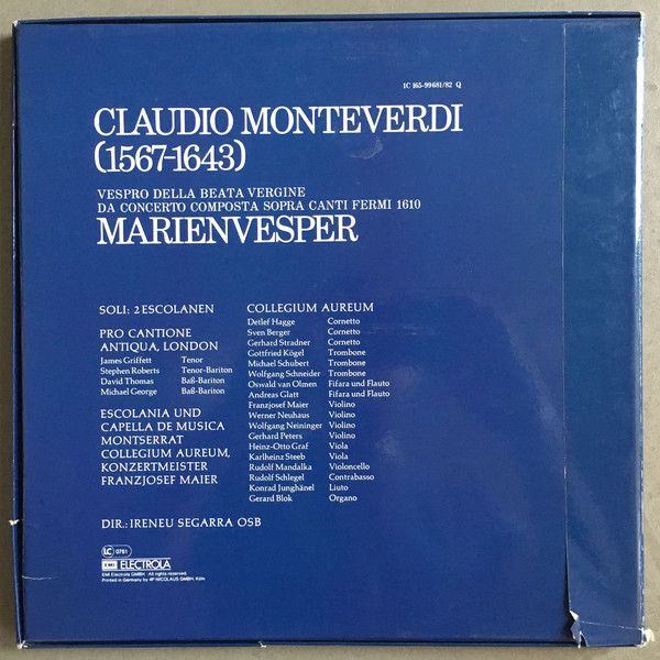 Deutsche Harmonia Mundi 165-99 681/82 - Claudio Monteverdi - Ves - Image 2