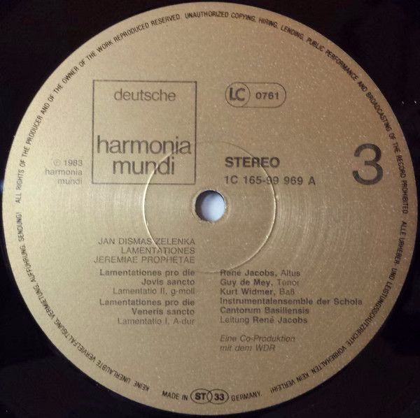 Deutsche Harmonia Mundi 1C 165-99 968/69 - Jan Dismas Zelenka, S - Image 6