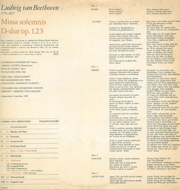 Eterna 8 25 558-559 - Ludwig Van Beethoven - Missa Solemnis D-Du - Image 2