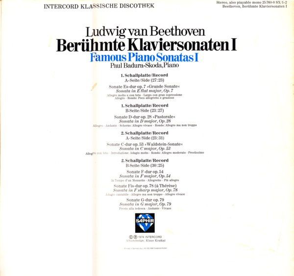 Saphir 25 760-0 SX/1-2 - Ludwig van Beethoven, Paul Badura-Skoda - Image 2