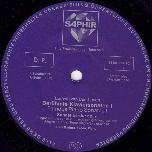 Saphir 25 760-0 SX/1-2 - Ludwig van Beethoven, Paul Badura-Skoda - Image 3