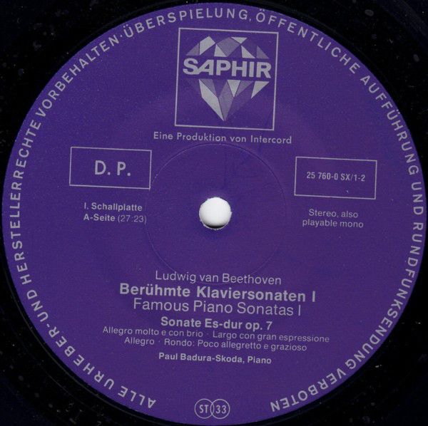 Saphir 25 760-0 SX/1-2 - Ludwig van Beethoven, Paul Badura-Skoda - Image 3