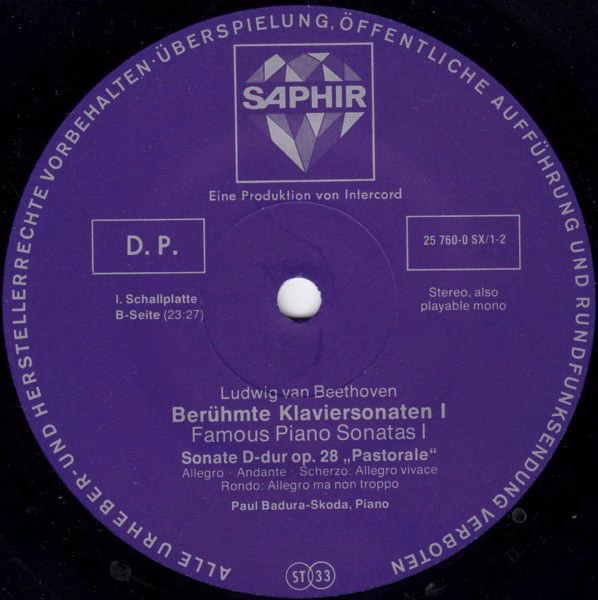 Saphir 25 760-0 SX/1-2 - Ludwig van Beethoven, Paul Badura-Skoda - Image 4