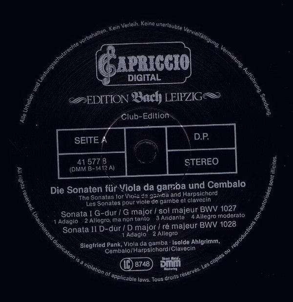 Capriccio 41 577 8 - Johann Sebastian Bach, Siegfried Pank, Isol - Image 5