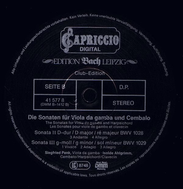 Capriccio 41 577 8 - Johann Sebastian Bach, Siegfried Pank, Isol - Image 6