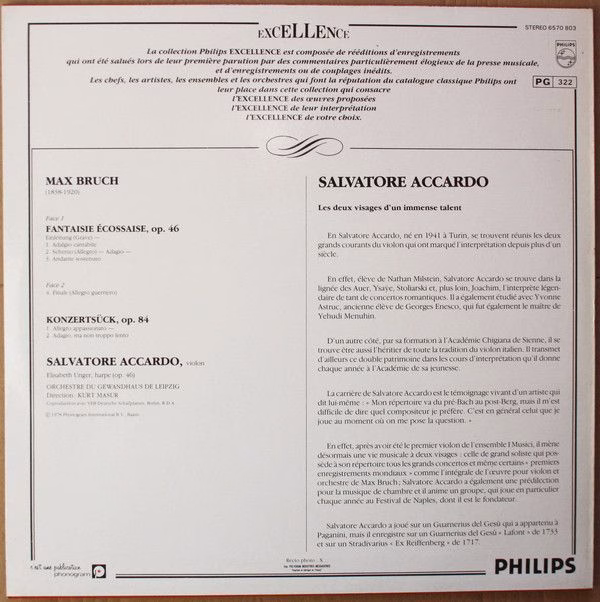 Philips 6570 803 - Max Bruch, Salvatore Accardo, Gewandhausorche - Image 2