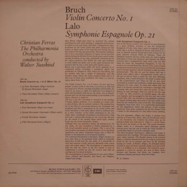 Classics For Pleasure CFP 107 - Christian Ferras, Philharmonia O - Image 2