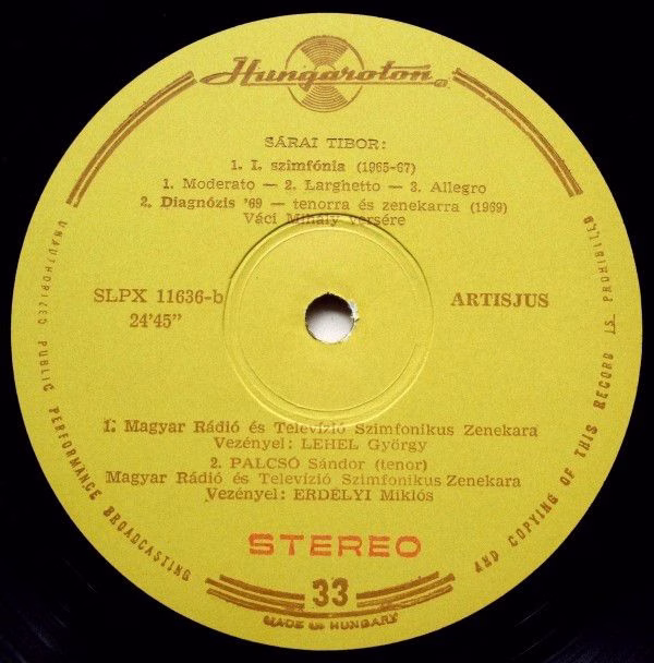 Hungaroton SLPX 11636 - Tibor Sárai - Serenade For Strings / Str - Image 4
