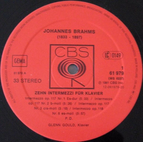 CBS CBS 61 979 - Johannes Brahms, Glenn Gould - Zehn Intermezzi - Image 3