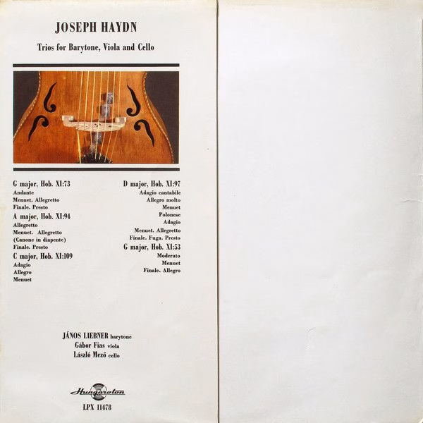 Hungaroton SLPX 11478 - Joseph Haydn, János Liebner, Gábor Fias, - Image 2