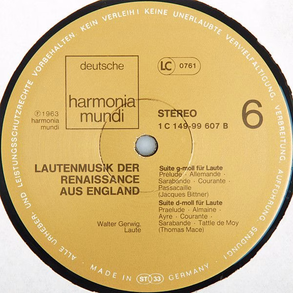 Deutsche Harmonia Mundi 1C 149 - 99 605/07 - Walter Gerwig - Lau - Image 8