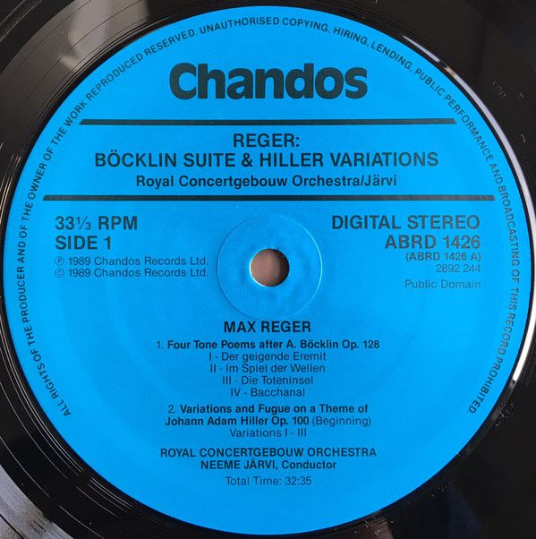 Chandos ABRD 1426 - Max Reger, Concertgebouworkest, Neeme Järvi - Image 3