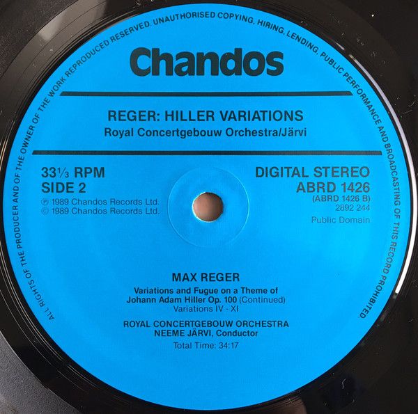 Chandos ABRD 1426 - Max Reger, Concertgebouworkest, Neeme Järvi - Image 4