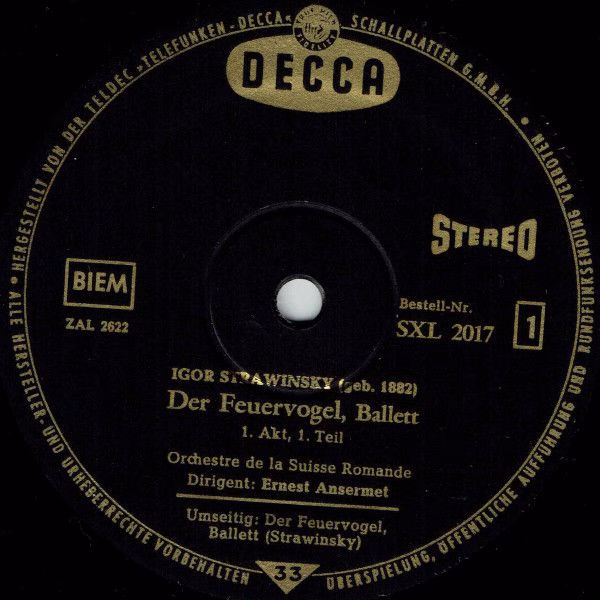 DECCA SXL 2017 - Igor Stravinsky, L'Orchestre De La Suisse Roman - Image 2