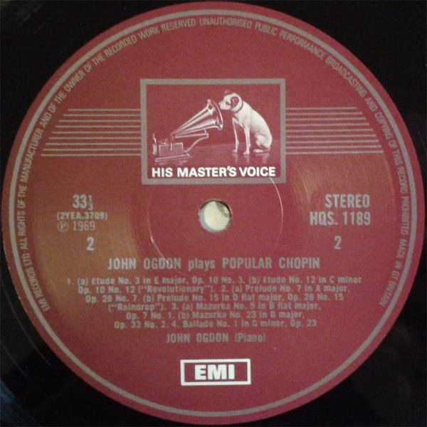 His Master's Voice HQS 1189 - John Ogdon - Plays Popular Chopin - Image 4