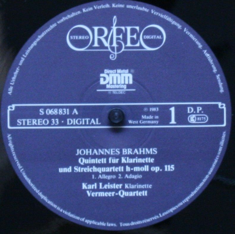 Orfeo (2) S 068831 A - Johannes Brahms, Vermeer Quartet, Karl Le - Image 3