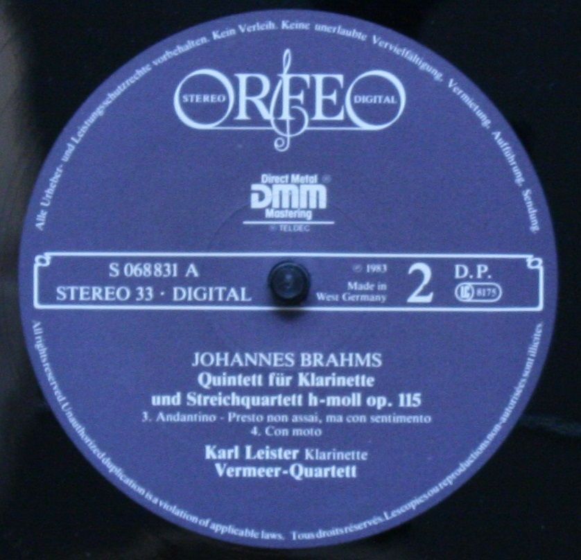 Orfeo (2) S 068831 A - Johannes Brahms, Vermeer Quartet, Karl Le - Image 4
