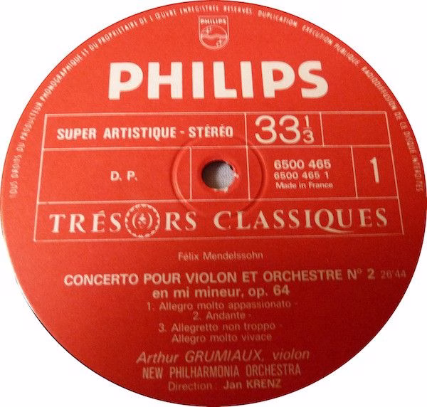 Philips 6500 465 - Felix Mendelssohn-Bartholdy, Arthur Grumiaux, - Image 3