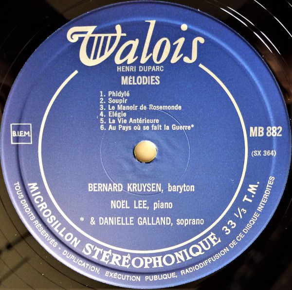 Valois MB 882 - Henri Duparc, Bernard Kruysen, Noël Lee, Daniell - Image 5