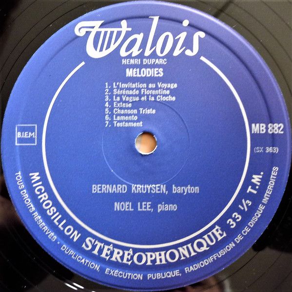 Valois MB 882 - Henri Duparc, Bernard Kruysen, Noël Lee, Daniell - Image 6