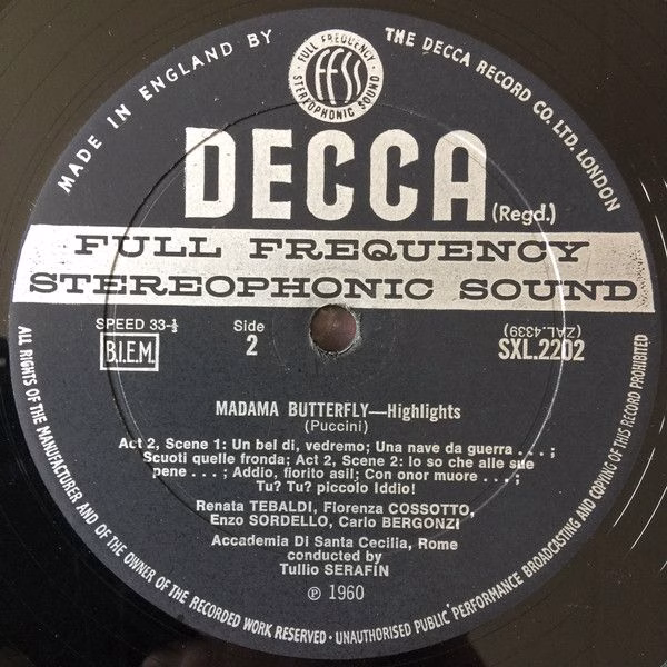 DECCA SXL 2202 - Giacomo Puccini, Renata Tebaldi, Carlo Bergonzi - Image 4