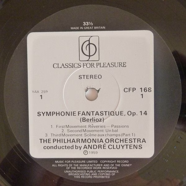 Classics For Pleasure CFP 168 - Hector Berlioz, Philharmonia Orc - Image 3