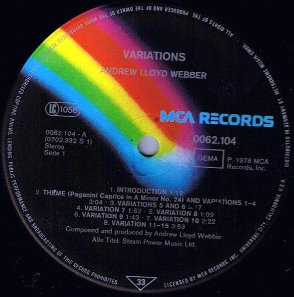 MCA Records 0062.104 - Andrew Lloyd Webber - Variations - Image 4