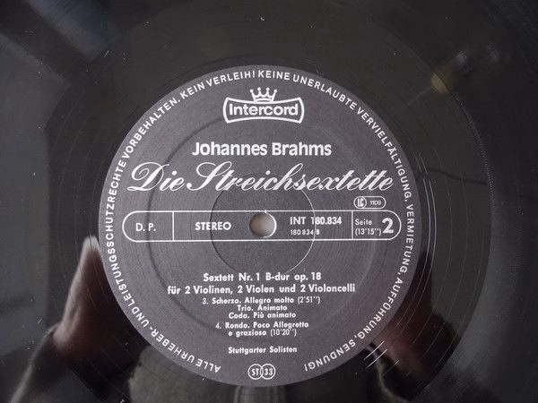Intercord INT 180.834 - Johannes Brahms, Stuttgarter Solisten - - Image 7