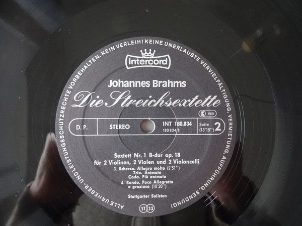 Intercord INT 180.834 - Johannes Brahms, Stuttgarter Solisten - - Image 7