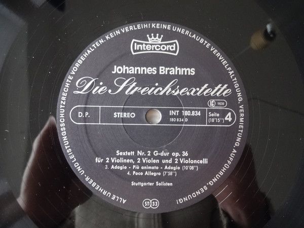 Intercord INT 180.834 - Johannes Brahms, Stuttgarter Solisten - - Image 9