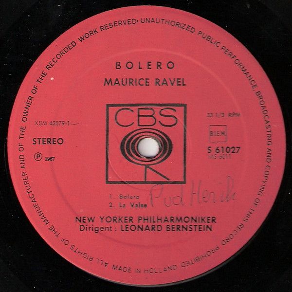 CBS S 61027 - Maurice Ravel, Leonard Bernstein, New York Philhar - Image 3