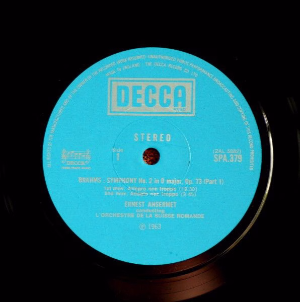 DECCA SPA 379 - Johannes Brahms, Ernest Ansermet - Symphony No.2 - Image 3
